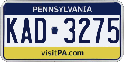 PA license plate KAD3275
