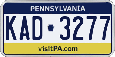 PA license plate KAD3277