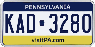 PA license plate KAD3280