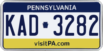 PA license plate KAD3282