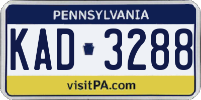 PA license plate KAD3288