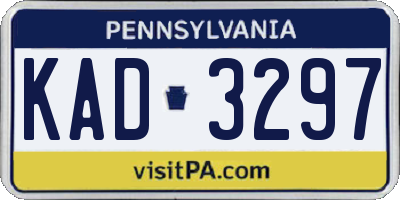PA license plate KAD3297