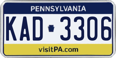 PA license plate KAD3306