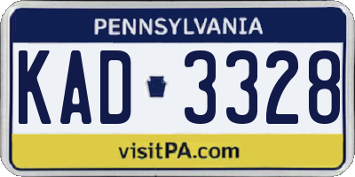 PA license plate KAD3328