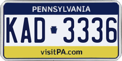 PA license plate KAD3336