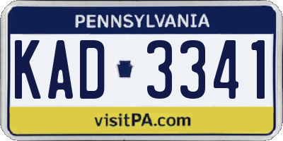 PA license plate KAD3341