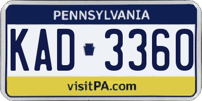 PA license plate KAD3360