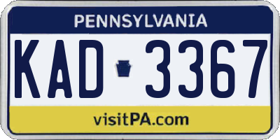 PA license plate KAD3367