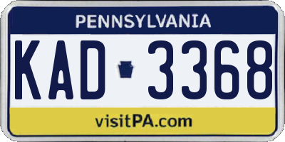 PA license plate KAD3368