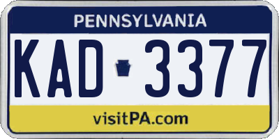 PA license plate KAD3377