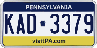 PA license plate KAD3379