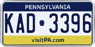 PA license plate KAD3396
