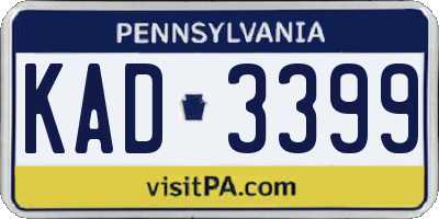 PA license plate KAD3399