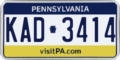 PA license plate KAD3414