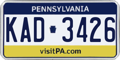 PA license plate KAD3426