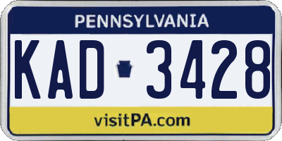 PA license plate KAD3428