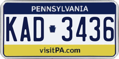 PA license plate KAD3436