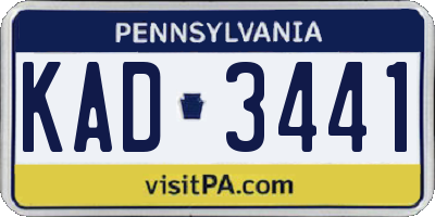 PA license plate KAD3441