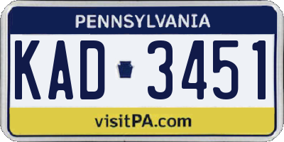 PA license plate KAD3451