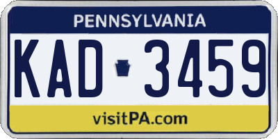 PA license plate KAD3459