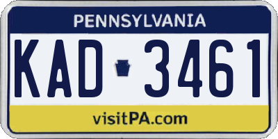 PA license plate KAD3461