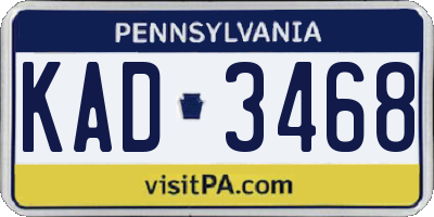 PA license plate KAD3468