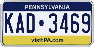 PA license plate KAD3469