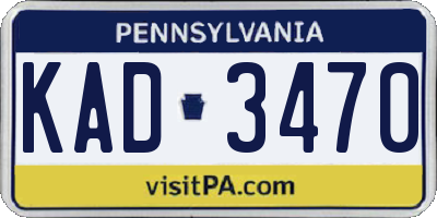 PA license plate KAD3470