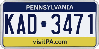 PA license plate KAD3471
