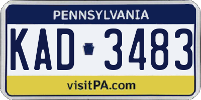 PA license plate KAD3483