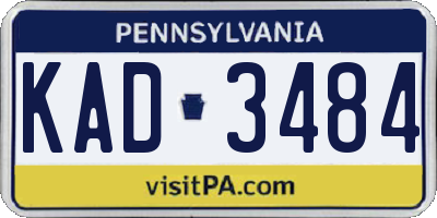 PA license plate KAD3484