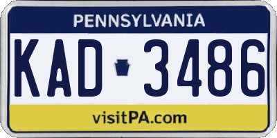 PA license plate KAD3486