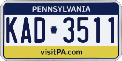 PA license plate KAD3511