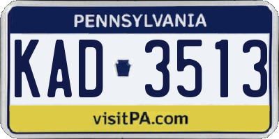 PA license plate KAD3513