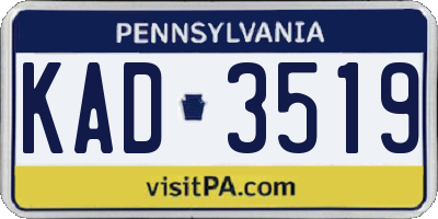 PA license plate KAD3519