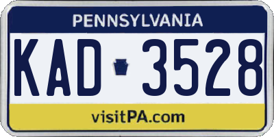 PA license plate KAD3528