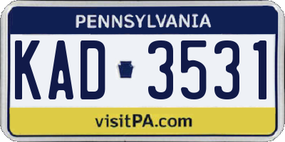 PA license plate KAD3531