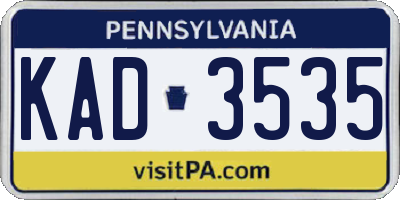 PA license plate KAD3535