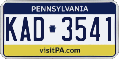 PA license plate KAD3541