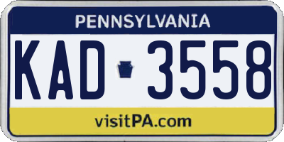 PA license plate KAD3558