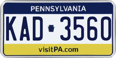 PA license plate KAD3560