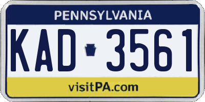 PA license plate KAD3561