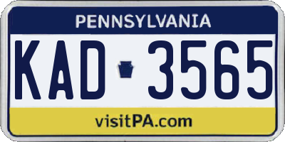 PA license plate KAD3565