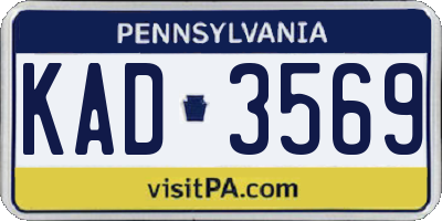 PA license plate KAD3569