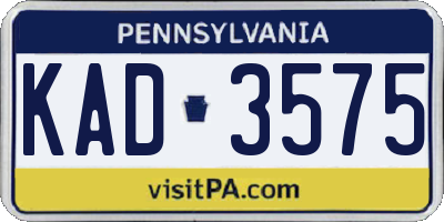 PA license plate KAD3575