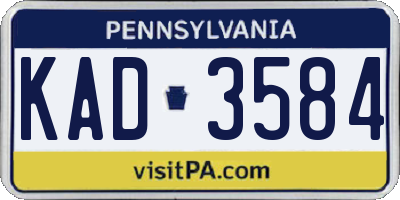 PA license plate KAD3584