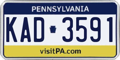 PA license plate KAD3591