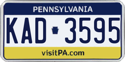 PA license plate KAD3595