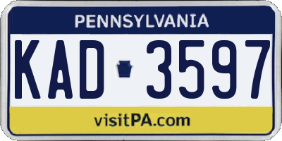 PA license plate KAD3597