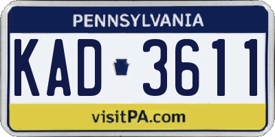 PA license plate KAD3611
